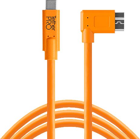 Foto van Tether tools tetherpro usb c naar 3.0 micro usb haaks oranje