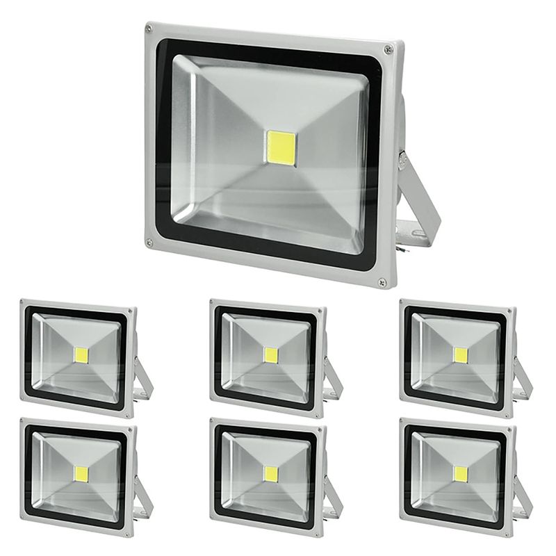 Foto van 7 x led schijnwerper + sensor 30w warm wit