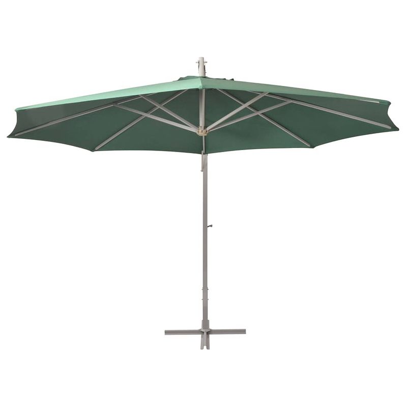 Foto van The living store parasol 350 cm - aluminium paal - groen - waterdicht