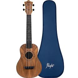 Foto van Flight travel series tuc walnut salamander concert ukelele met gigbag