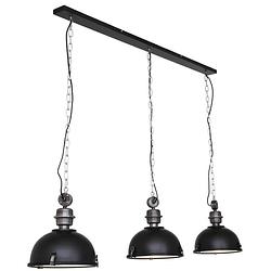 Foto van Industriële hanglamp - steinhauer - glas - industrieel - e27 - l: 165cm - voor binnen - woonkamer - eetkamer - zwart