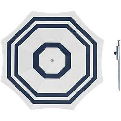 Foto van Parasol - wit/blauw - d160 cm - incl. draagtas - parasolharing - 49 cm - parasols