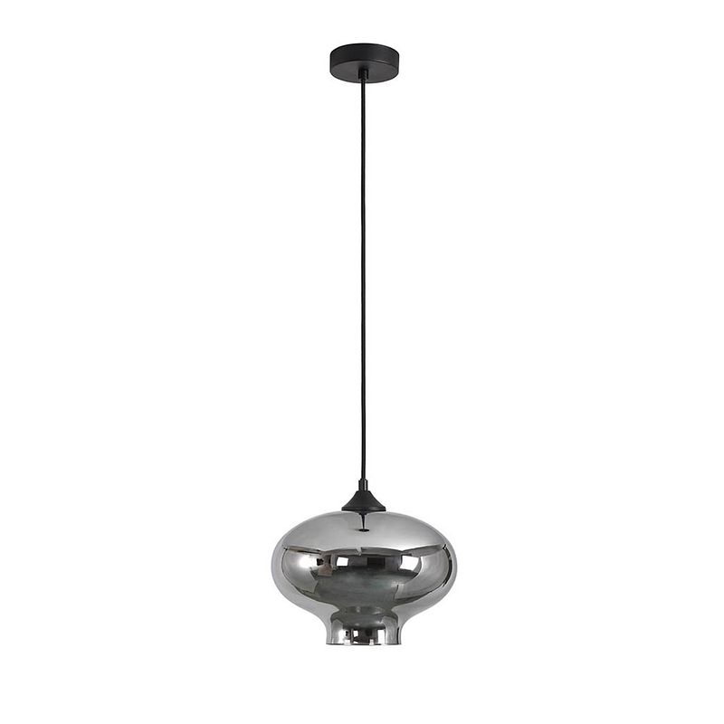 Foto van Lamponline hanglamp toronto ø 27 cm rook glas zwart