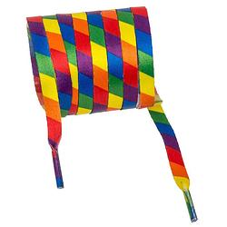 Foto van Schoenveters - gay pride/regenboog thema kleuren - polyester - 140 cm - verkleedveters