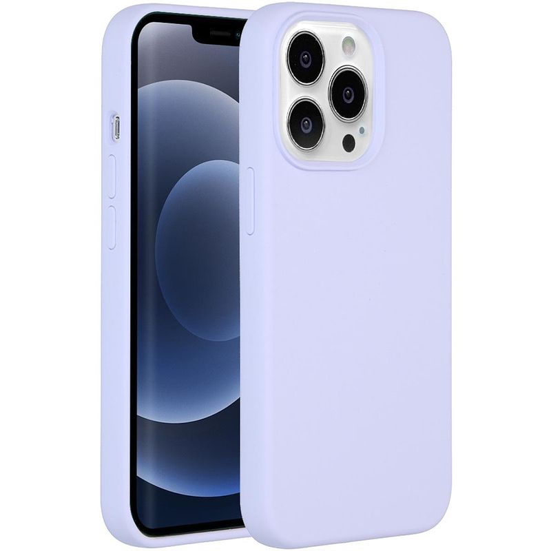 Foto van Accezz liquid silicone voor apple iphone 13 pro telefoonhoesje paars