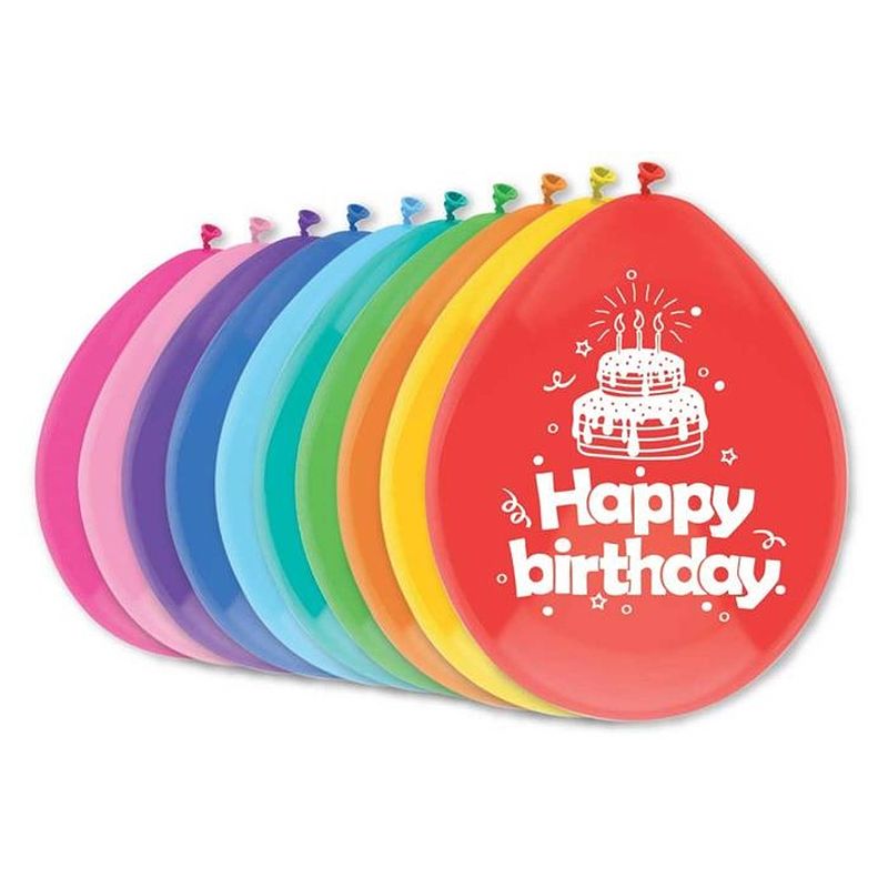 Foto van Haza original ballonnen ""happy birthday"" 10 stuks 30 cm
