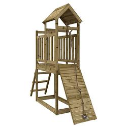 Foto van Vidaxl speelhuis met klimwand geïmpregneerd grenenhout