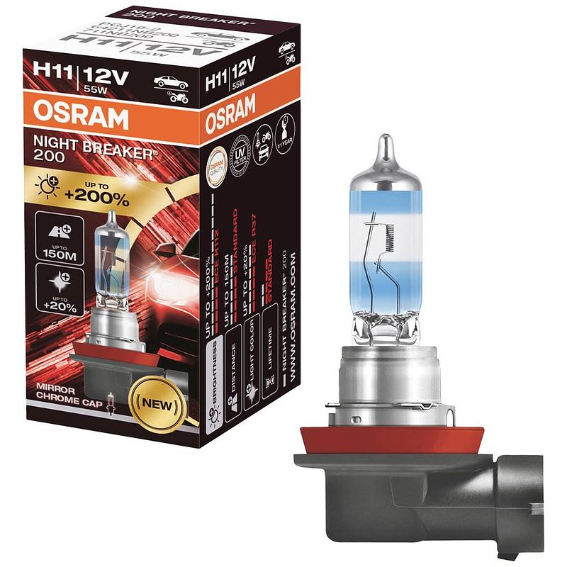 Foto van Osram auto 64211nb200 halogeenlamp night breaker h11 55 w 12 v