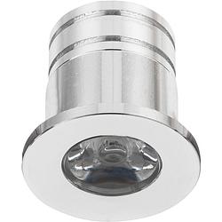 Foto van Led veranda spot verlichting - 3w - natuurlijk wit 4000k - inbouw - rond - mat zilver - aluminium - ø31mm