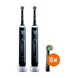 Foto van Oral-b genius x zwart duo pack + crossaction opzetborstels (8 stuks)