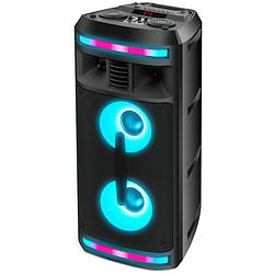 Foto van Denver bluetooth speaker party box - discolichten - incl. afstandsbediening - microfoon aansluiting - bps351nr - zwart