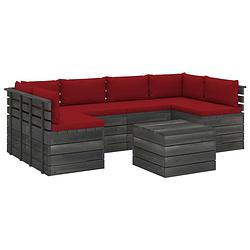 Foto van Vidaxl 7-delige loungeset met kussens pallet massief grenenhout