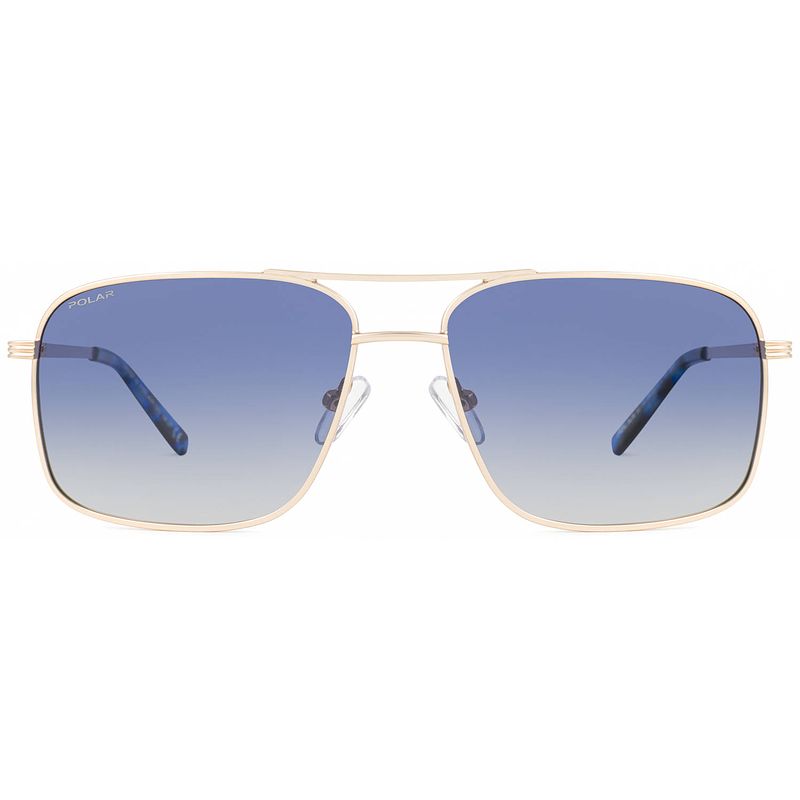 Foto van Polar zonnebril aviator 672 gepolariseerd cat. 4 rvs blauw/goud