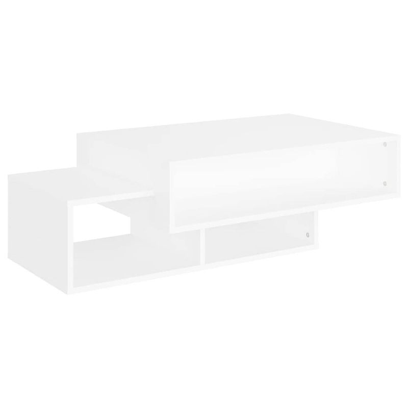 Foto van The living store salontafel middelste - wit - 105x55x32 cm - opbergruimte