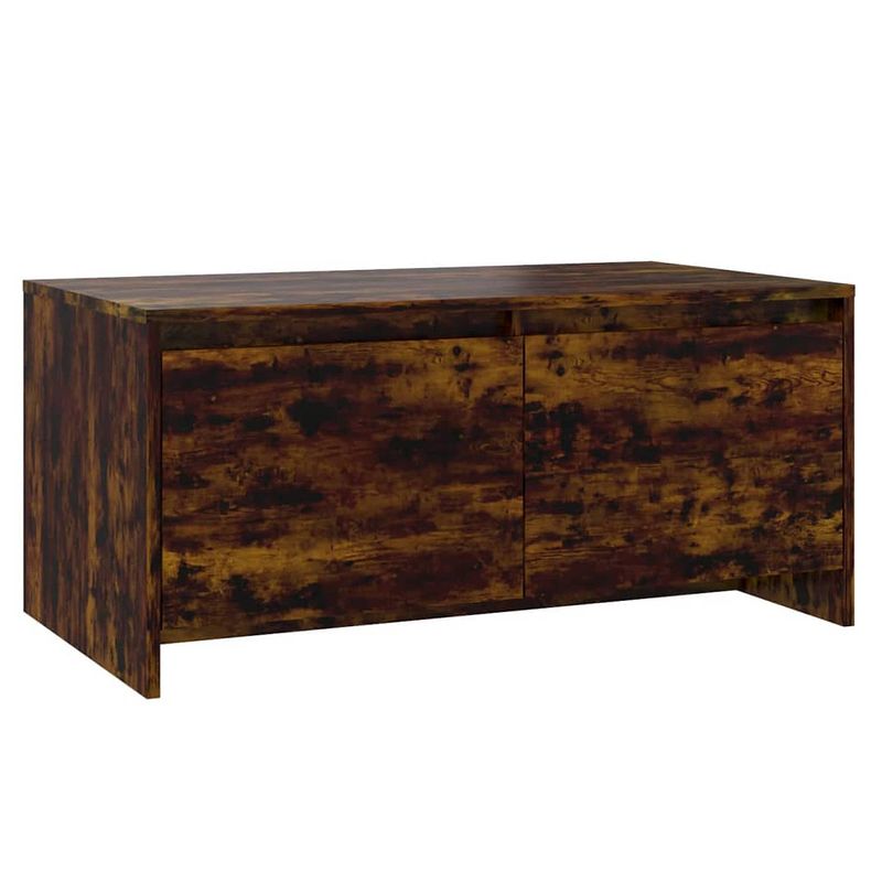 Foto van The living store banktafel - gerookt eiken - 90 x 50 x 41.5 - stevige constructie