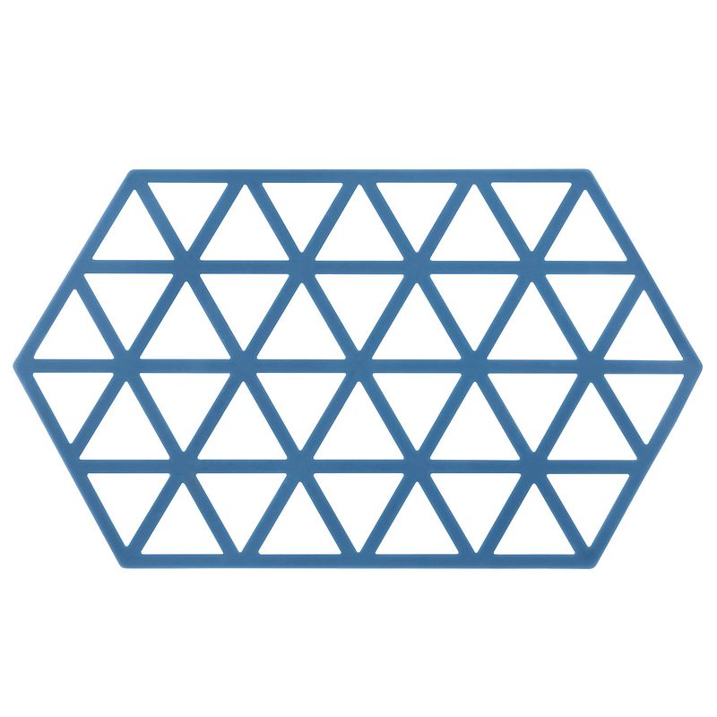 Foto van Krumble siliconen pannenonderzetter hexagon lang - blauw