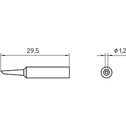 Foto van Weller xnt 4 soldeerpunt ronde vorm, afgeschuind 45° grootte soldeerpunt 1.2 mm inhoud: 1 stuk(s)