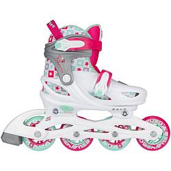 Foto van Nijdam inlineskates sk8 star meisjes wit/roze maat 29-32