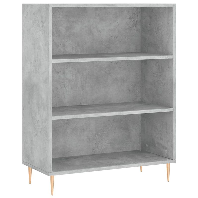 Foto van The living store boekenkast - betongrijs - 69.5 x 32.5 x 90 cm - bewerkt hout en metaal