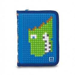 Foto van Pixie crew etui met pixels dinosaurus 19 cm blauw