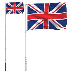 Foto van Vidaxl vlag met vlaggenmast verenigd koninkrijk 5,55 m aluminium