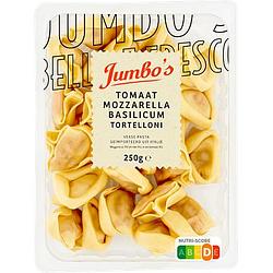 Foto van Jumbo verse pasta tortelloni tomaat, mozzarella & basilicum 250g