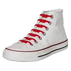 Foto van 14x rode schoenveters elastisch/elastiek siliconen - schoenveters