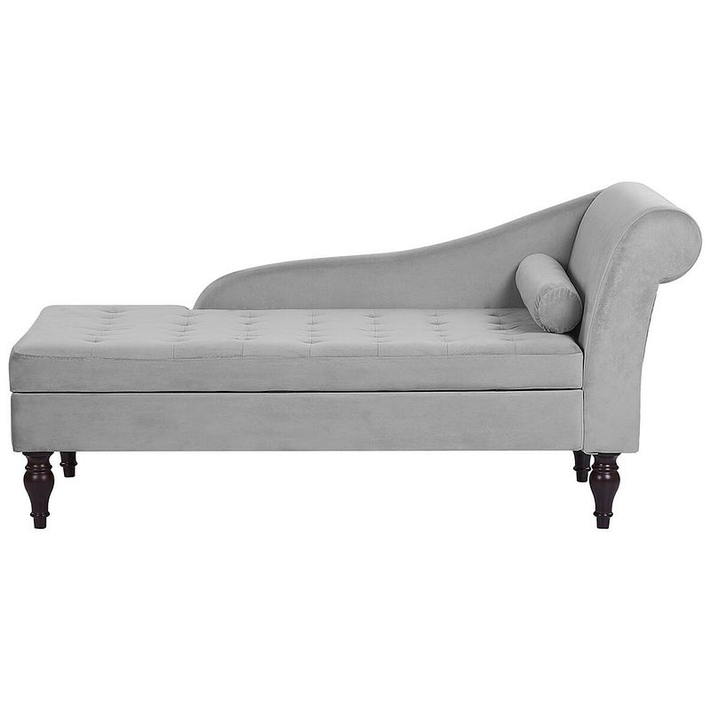 Foto van Beliani pessac - chaise longue-grijs-fluweel