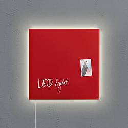 Foto van Glasmagneetbord sigel artverum led light 480x480x15 rood