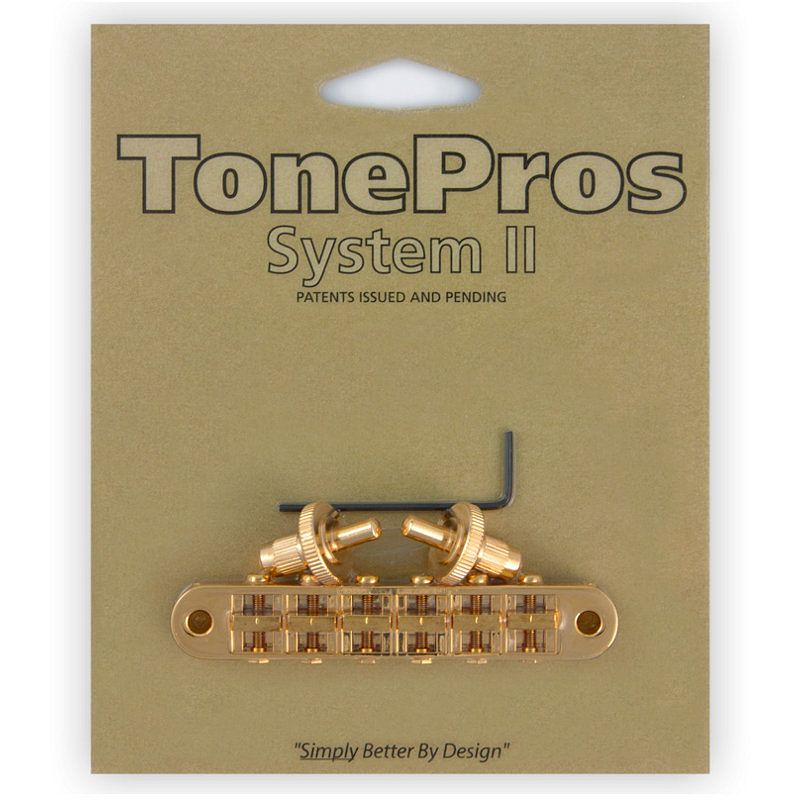 Foto van Tonepros t3bp-g locking nashville tom gitaarbrug goud