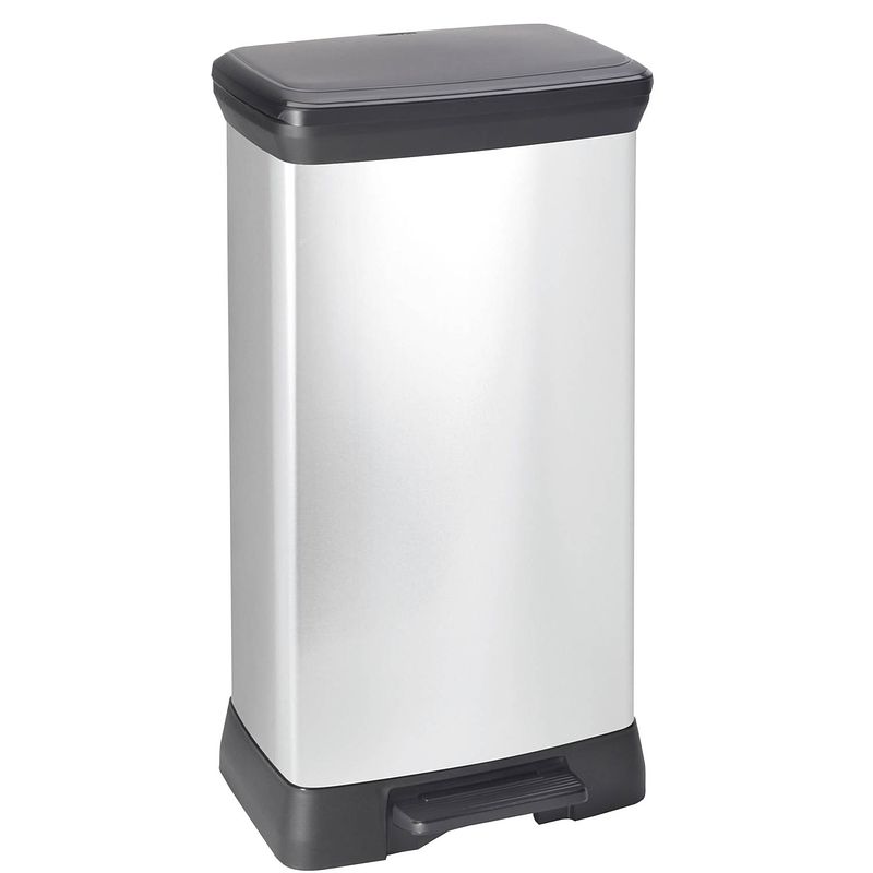 Foto van Curver deco bin pedaalemmer - 50l - zilver metallic