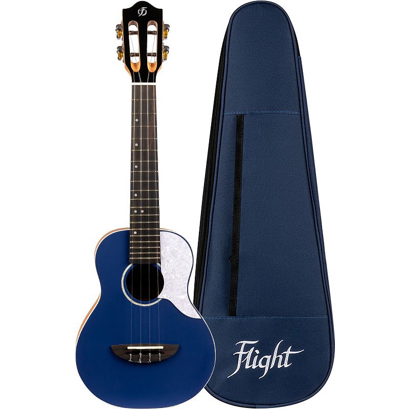 Foto van Flight iris concert ukulele dark blue concert ukelele met gigbag