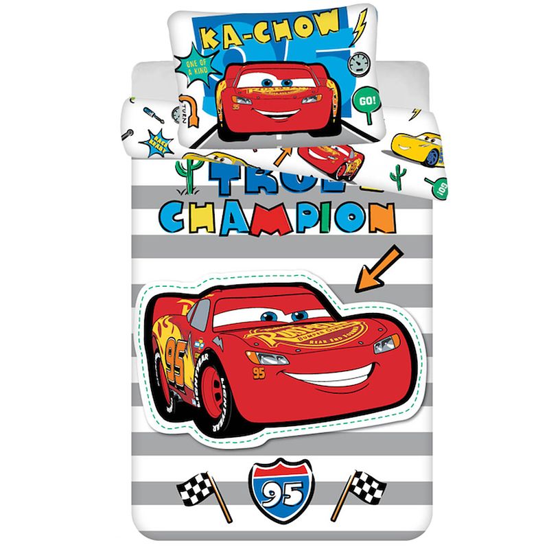 Foto van Disney cars baby dekbedovertrek, champion - 100 x 135 cm - katoen