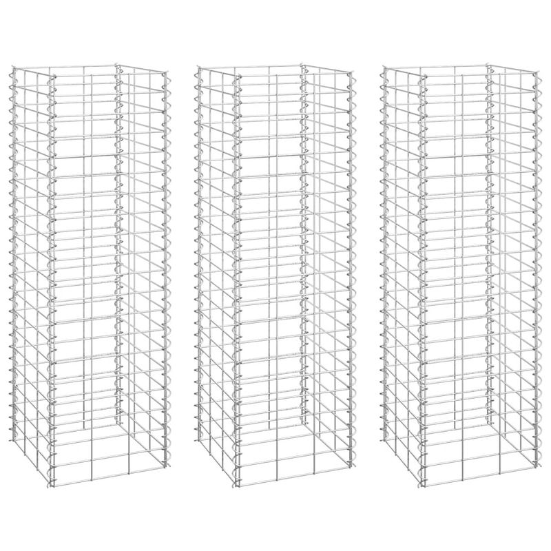 Foto van Vidaxl schanskorf plantenbakken 3 st verhoogd 30x30x100 cm ijzer