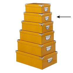 Foto van 5five opbergdoos/box - 2x - geel - l32 x b21.5 x h12 cm - stevig karton - yellowbox - opbergbox