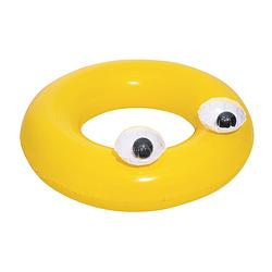 Foto van Opblaasbare gele zwemband met ogen 91 cm voor volwassenen - zwembanden