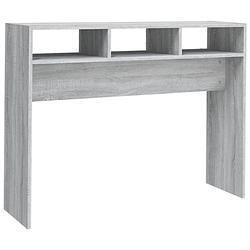 Foto van Vidaxl wandtafel 105x30x80 cm bewerkt hout grijs sonoma eikenkleurig