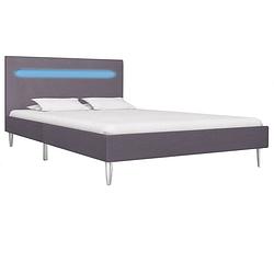 Foto van The living store bedframe led-strip grijs 208 x 125 x 81 cm 120 x 200 cm