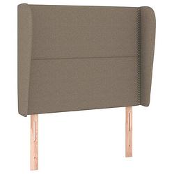 Foto van Vidaxl hoofdbord met randen 103x23x118/128 cm stof taupe