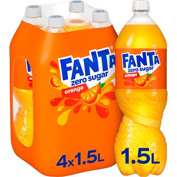 Foto van Fanta orange no sugar pet 4 x 1, 5l bij jumbo