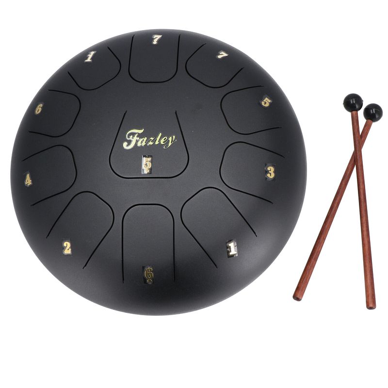 Foto van Fazley tongue drum td12 in c majeur zwart 12 inch