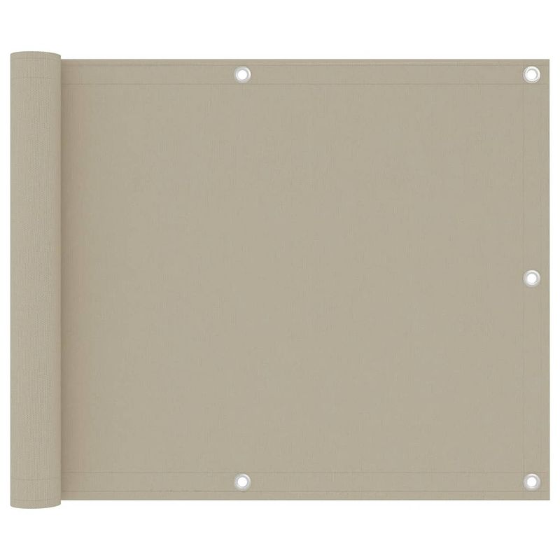 Foto van Vidaxl balkonscherm 75x500 cm oxford stof beige