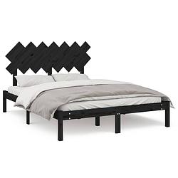 Foto van The living store houten bedframe - modern - bedframe 195.5x145.5x31cm - massief grenenhout