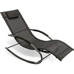Foto van Maxxgarden ligbed - schommelstoel voor tuin en zwembad - aluminium - antraciet - 148x63x85cm