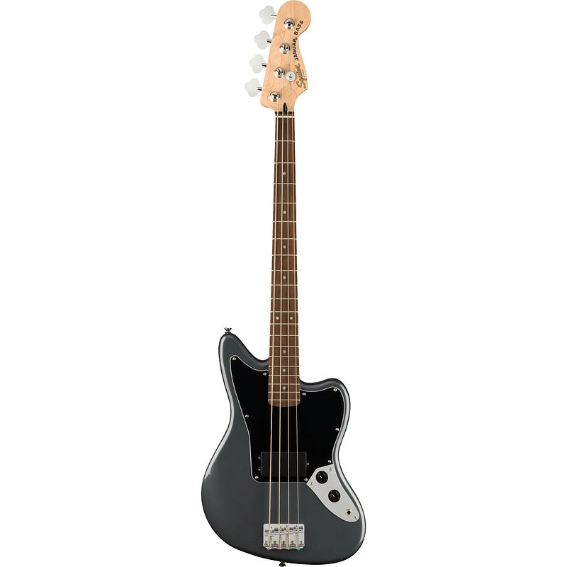 Foto van Squier affinity series jaguar bass h charcoal frost metallic elektrische basgitaar