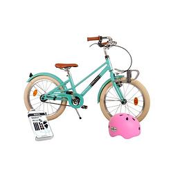 Foto van Volare kinderfiets melody - 18 inch - turquoise - met fietshelm en accessoires