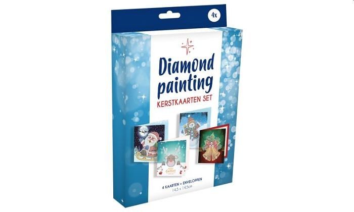 Foto van Diamond painting kerstkaarten set 4 stuks