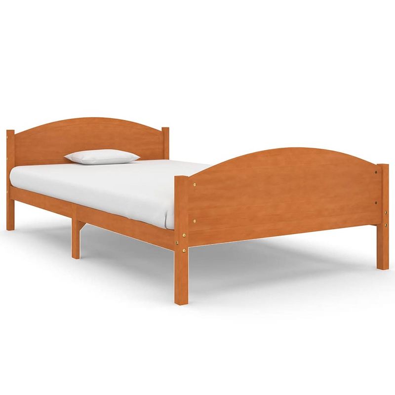 Foto van The living store bedframe grenenhout 206x125.5x73.5 cm - honingbruin