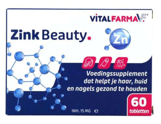 Foto van Vitalfarma zink beauty tabletten
