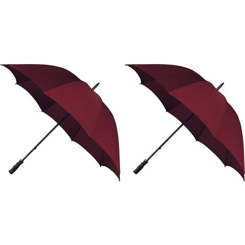 Foto van 2x golf stormparaplus bordeaux rood windproof 130 cm - stormproof paraplus